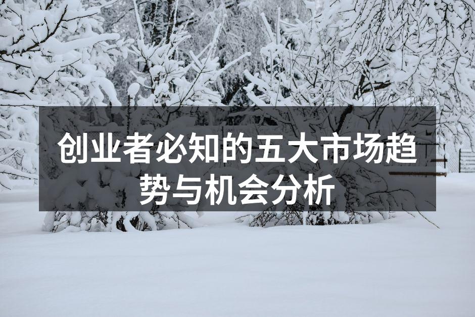 创业者必知的五大市场趋势与机会分析